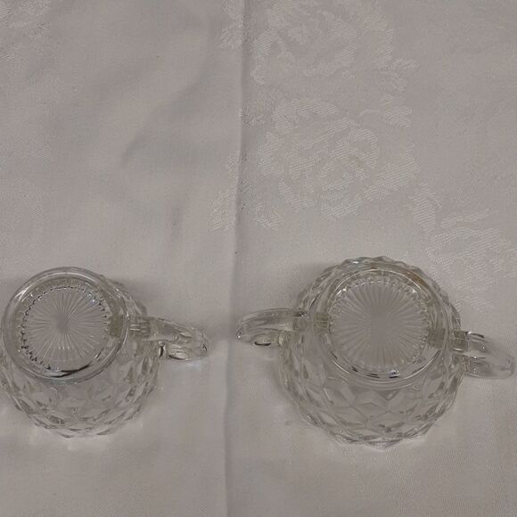 3 pc. Antique,1928, FOSTORIA“American” Pattern #2056, Creamer, Sugar, & dish. - Picture 3 of 13